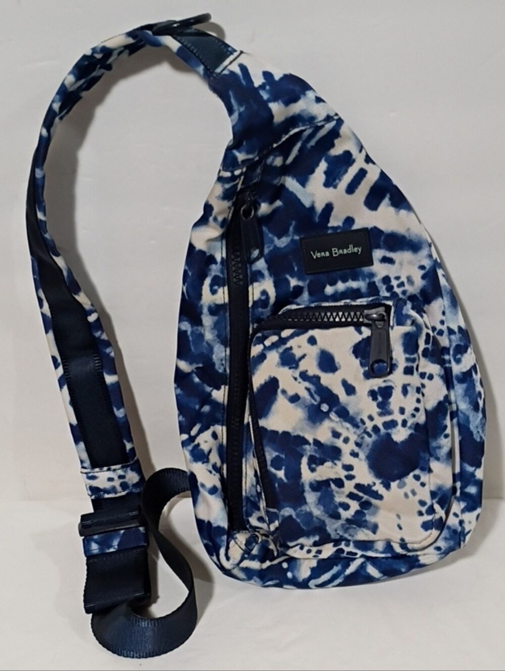 Vera Bradley Blue and White Tie-Dye Sling Bag Crossbody